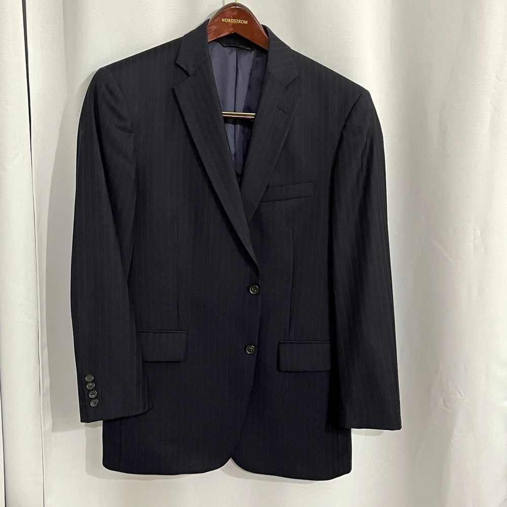 Brooks Brothers 1818 Madison 41R Vitale Barberis Canonico Navy Pinstripe Blazer - Picture 2 of 12